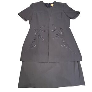 Studio 1 Jacket Dress Periwinkle Women's Size 16 Embroidered Church Wedding